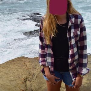 Maroon oversized flannel